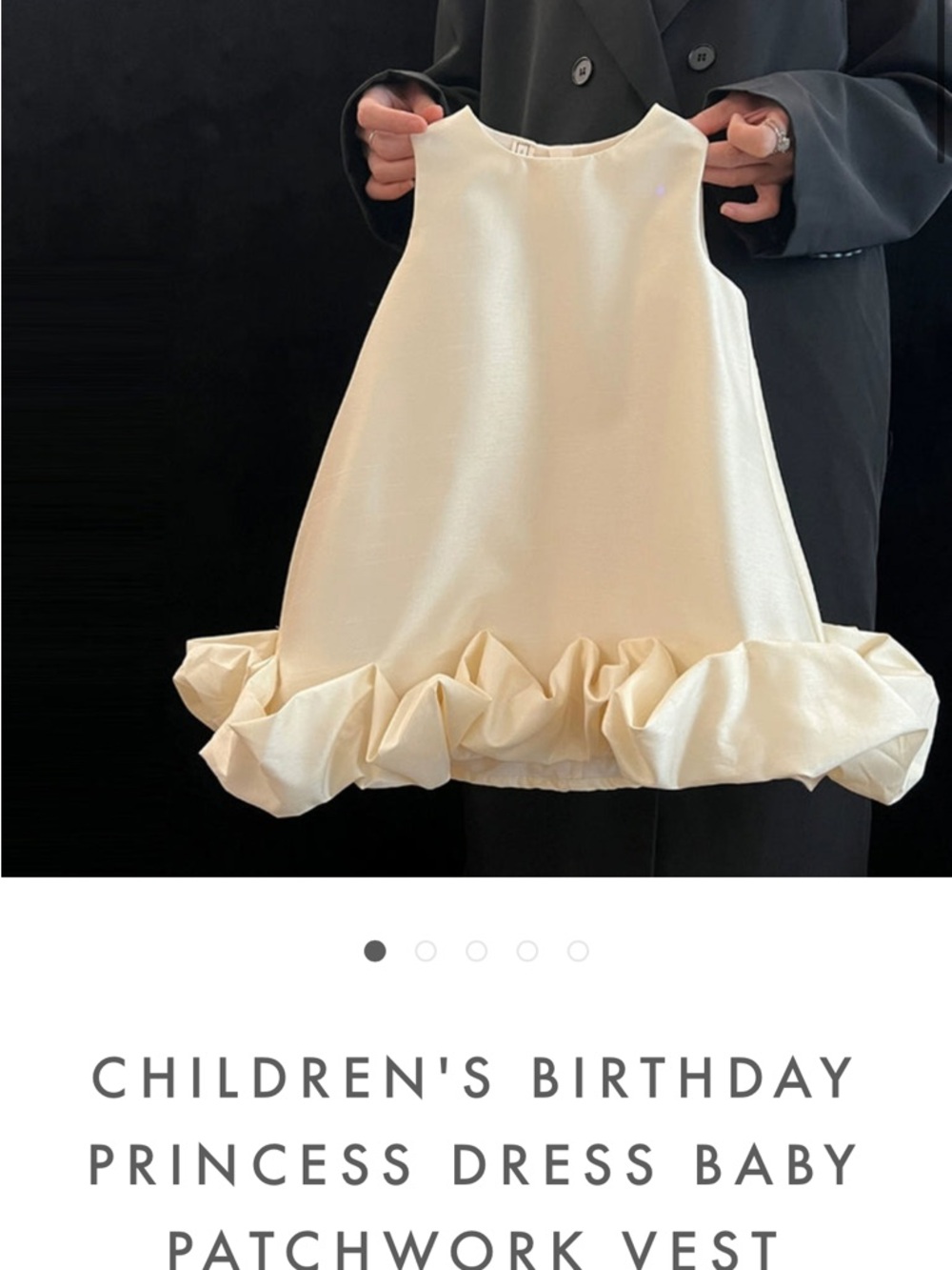 Ivory champagne satin occasion girls dress